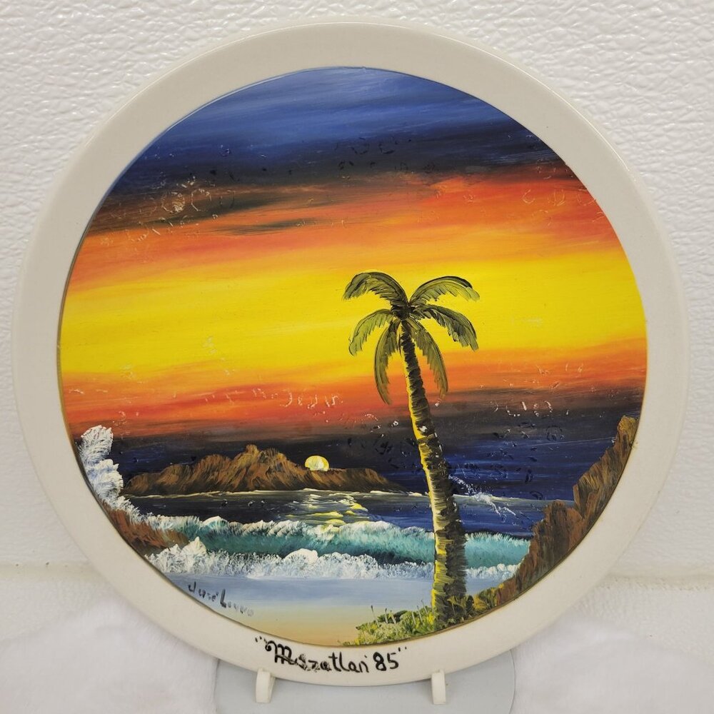 Vintage Hand Painted Tropical Art Decorative Plate- by Anfora 1985